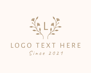 Beauty Shop - Plant Foliage Wreath logo design