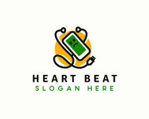 Stethoscope - Mobile Phone Stethoscope logo design