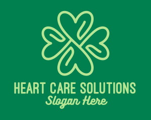 Green Heart Clover  logo design