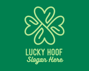 Green Heart Clover  logo design