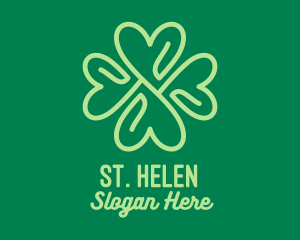 Green Heart Clover  logo design