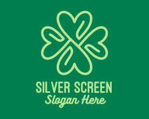 Shamrock - Green Heart Clover logo design