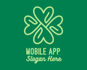 Celebration - Green Heart Clover logo design