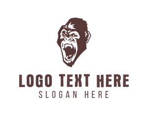 Wildlife Conservation - Angry Wild Gorilla logo design