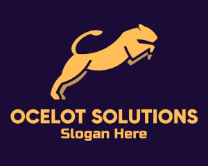 Ocelot - Galloping Wild Panther logo design