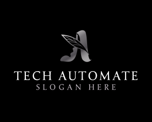 Leaf Tech Company Letter A logo design