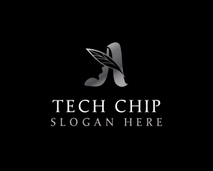 Leaf Tech Company Letter A logo design