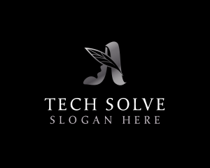 Leaf Tech Company Letter A logo design