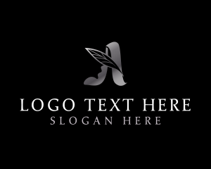 Silver - Leaf Tech Company Letter A logo design
