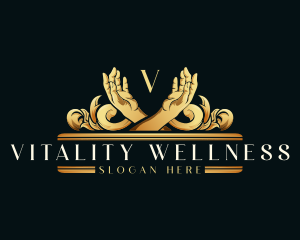 Premium Wellness Hands logo design