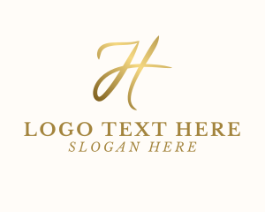 Letter H - Elegant Script Hotel logo design