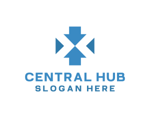 Central - Colorful Arrow Directions logo design