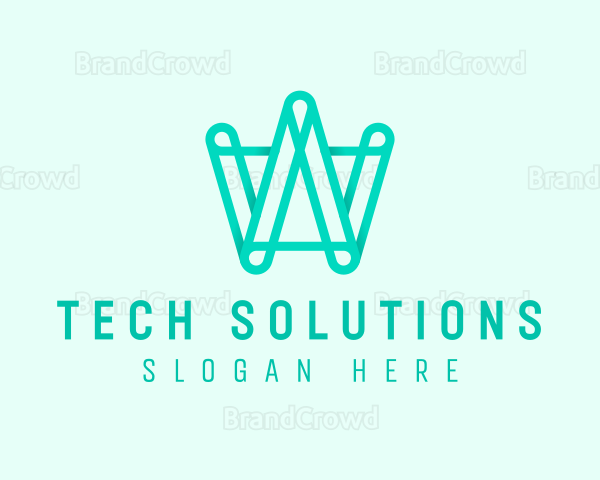 Modern Geometric Letter W Business Logo