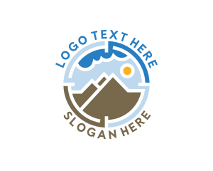 Rock Formation - Mountain Sky Hiking logo design