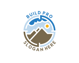 Exploration - Mountain Sky Hiking logo design