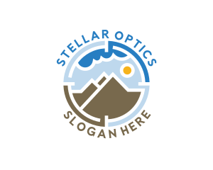 Telescope - Mountain Sky Hiking logo design