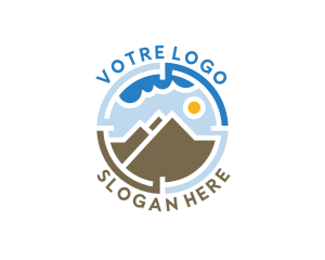 Crosshair - Mountain Sky Hiking logo design