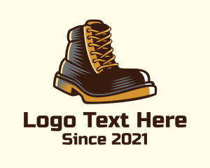 Gum Boots - Leather Boots Footwear logo design
