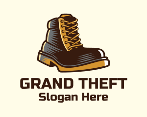 Leather Boots Footwear Logo