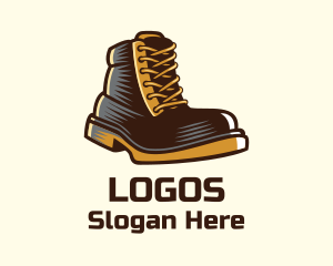 Leather Boots Footwear Logo