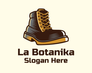 Leather Boots Footwear Logo