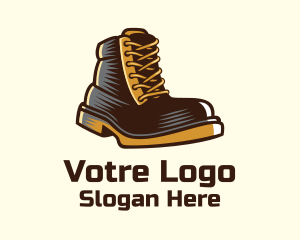 Leather Boots Footwear Logo