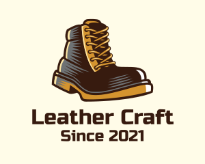 Leather Boots Footwear logo design