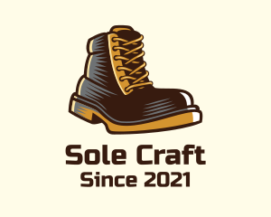 Leather Boots Footwear logo design