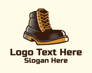 Leather Boots Footwear Logo