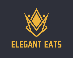 Golden Elegant Crown  logo design