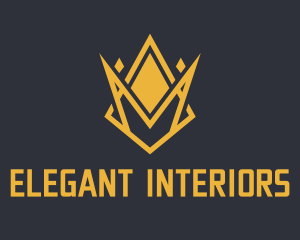 Golden Elegant Crown  logo design