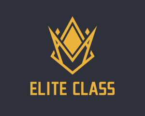 First Class - Golden Elegant Crown logo design