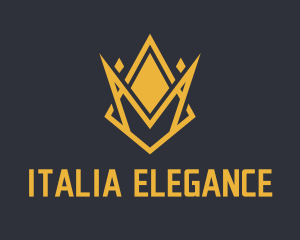 Golden Elegant Crown  logo design