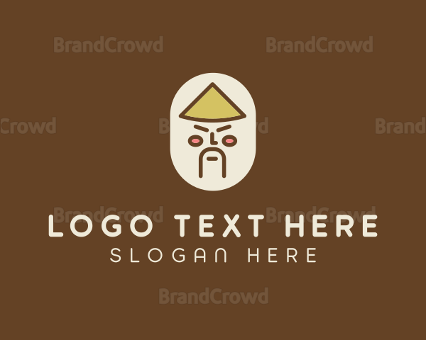 Asian Man Character Logo