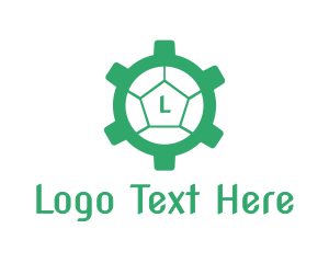 Amphibian - Cogwheel Turtle Lettermark logo design