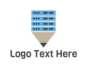Writer - Computer Server Pen Pencil logo design