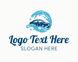 Auto Parts - Water Wave Car Cleaning logo design