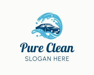 Water Wave Car Cleaning logo design