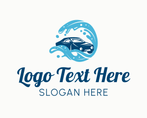 Water - Water Wave Car Cleaning logo design