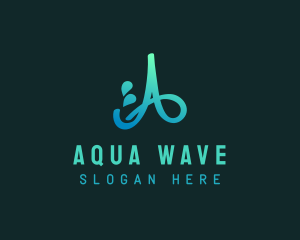 Water Splash Letter A logo design