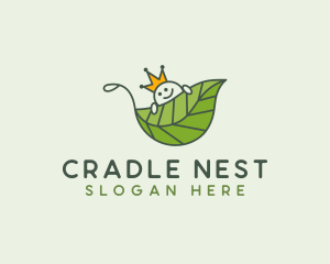 Cradle - Cute Crown Leaf logo design