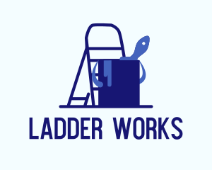 Ladder Paint Bucket logo design