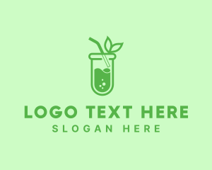 Straw - Test Tube Organic Drink logo design