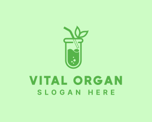 Test Tube Organic Drink logo design