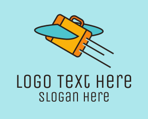 Traveler - Flying Briefcase Airplane logo design