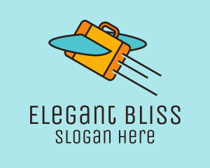 Vacation - Flying Briefcase Airplane logo design