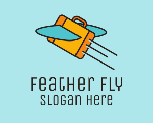 Flying Briefcase Airplane logo design