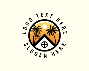 Beach Club - Sunset House Villa logo design