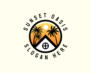 Sunset House Vacation logo design