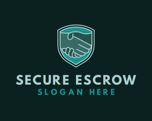 Escrow - Partner Handshake Shield logo design